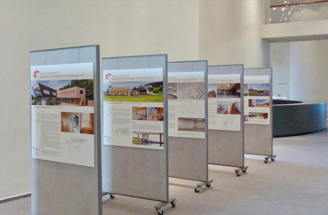 Ausstellungstafeln, Auszeichnungen 2016 – Baukultur Schwarzwald – Neues Bauen im Schwarzwald